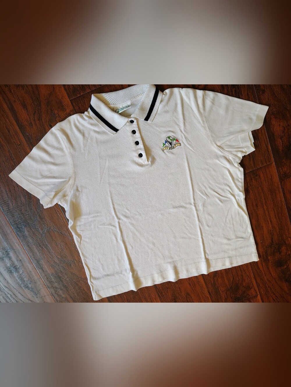 Vintage  Quantum Golf white polo shirt size L